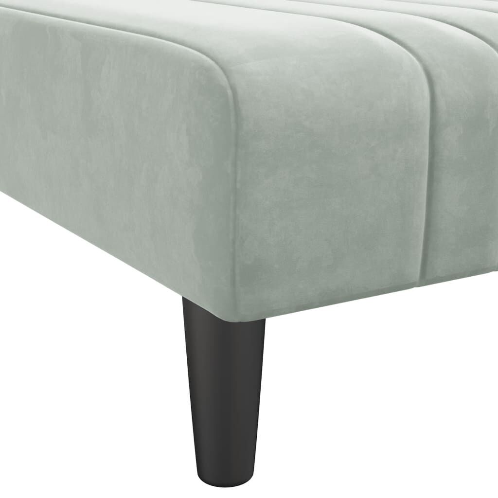 vidaXL Καναπές Κρεβάτι Γωνιακός Αν. Γκρι 260 x 140 x 70 εκ. Βελούδινος