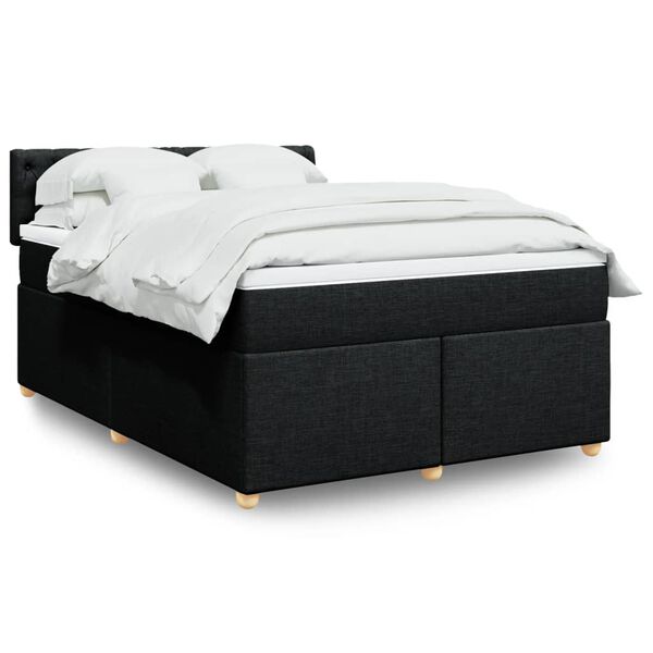 vidaXL &Kappa;&rho;&epsilon;&beta;ά&tau;&iota; Boxspring &mu;&epsilon; &Sigma;&tau;&rho;ώ&mu;&alpha; &Mu;&alpha;ύ&rho;&omicron; 160x200 &epsilon;&kappa;. &Upsilon;&phi;&alpha;&sigma;&mu;ά&tau;&iota;&nu;&omicron;