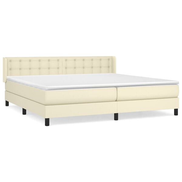 vidaXL &Kappa;&rho;&epsilon;&beta;ά&tau;&iota; Boxspring &mu;&epsilon; &Sigma;&tau;&rho;ώ&mu;&alpha; &Kappa;&rho;&epsilon;&mu; 200x200 &epsilon;&kappa;. &Sigma;&upsilon;&nu;&theta;&epsilon;&tau;&iota;&kappa;ό &Delta;έ&rho;&mu;&alpha;