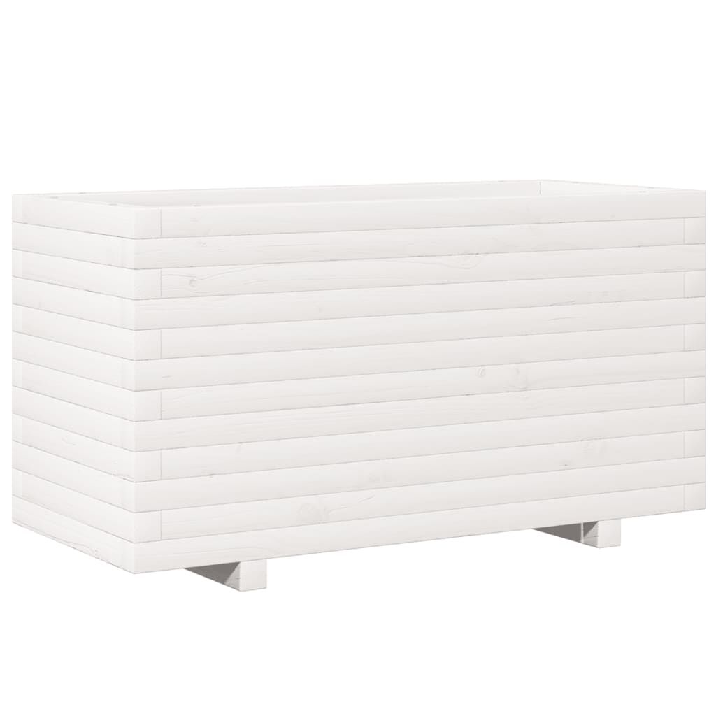 vidaXL Ζαρντινιέρα Κήπου Λευκή 90x40x49,5 εκ. από Μασίφ Ξύλο Πεύκου