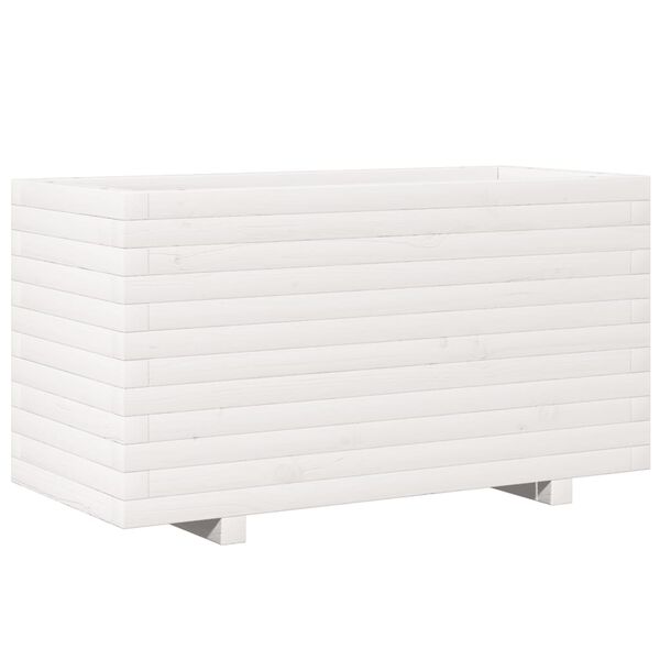vidaXL Ζαρντινιέρα Κήπου Λευκή 90x40x49,5 εκ. από Μασίφ Ξύλο Πεύκου