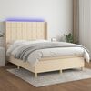 vidaXL &Kappa;&rho;&epsilon;&beta;ά&tau;&iota; Boxspring &mu;&epsilon; &Sigma;&tau;&rho;ώ&mu;&alpha; & LED &Kappa;&rho;&epsilon;&mu; 140x190 &epsilon;&kappa;. &Upsilon;&phi;&alpha;&sigma;&mu;ά&tau;&iota;&nu;&omicron;