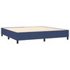vidaXL Κρεβάτι Boxspring με Στρώμα Μπλε 200x200 εκ. Υφασμάτινο