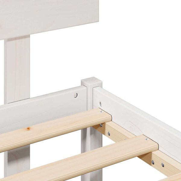 vidaXL Σκελετός Κρεβατιού Λευκό 140 x 190 cm Μασίφ ξύλο πεύκου