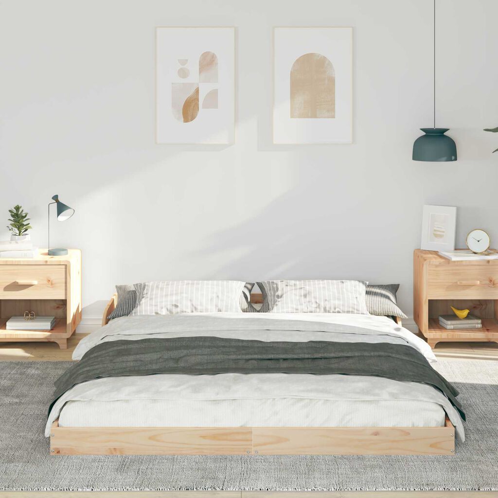 vidaXL Σκελετός Κρεβατιού Καφέ 160 x 220 cm Μασίφ ξύλο πεύκου