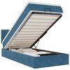 vidaXL Οθωμανικό κρεβάτι με στρώμα & LEDs Σκούρο μπλε 90x190cm Velvet