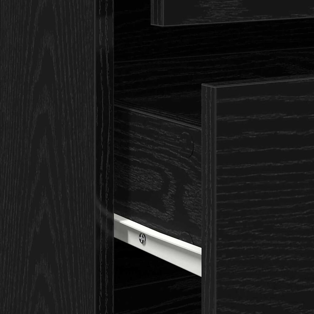 vidaXL Κουτί με Συρτάρια με συρτάρι Μαύρη δρυς 80 x 41 x 58 εκ.