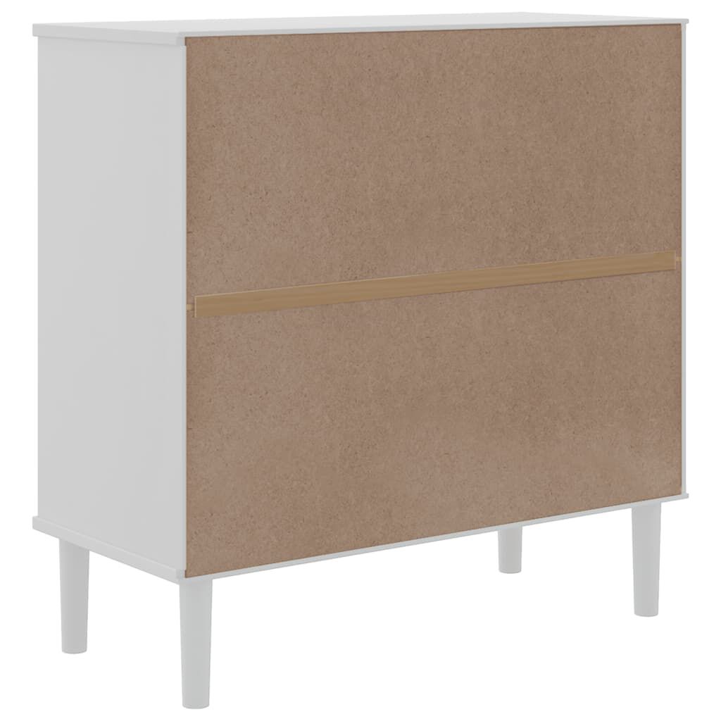 vidaXL Ντουλάπι SENJA Λευκό / Όψη Ρατάν 80x35x80 εκ. Μασίφ Ξύλο Πεύκου