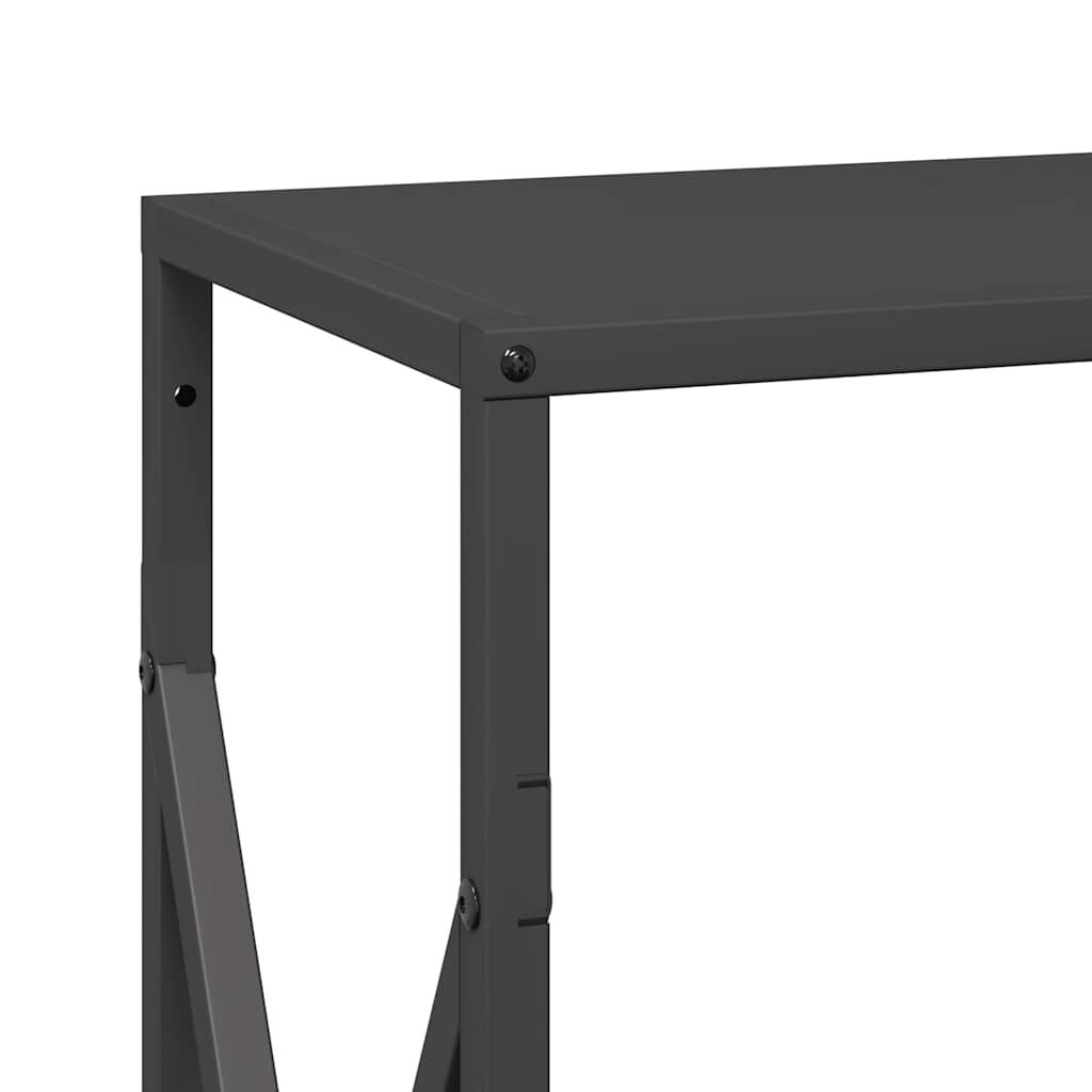 vidaXL Ράφι για καυσόξυλα Μαύρο 34x25x70 cm Ατσάλι ψυχρής έλασης