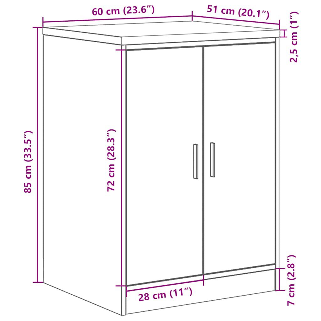 vidaXL ντουλάπι αποθήκευσης γκαράζ 60x51x85 εκ μασίφ ξύλο πεύκο