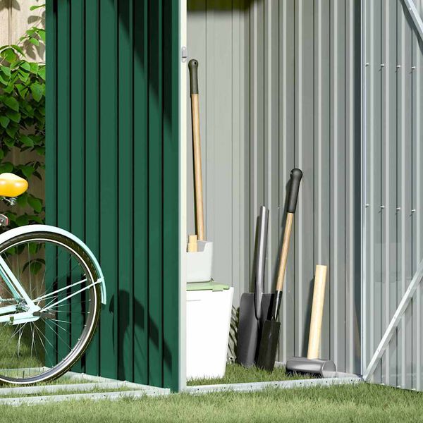 vidaXL Υπόστεγο Ξύλων/Αποθήκη Κήπου Πράσινο 245x98x159 εκ Γαλβ. Ατσάλι