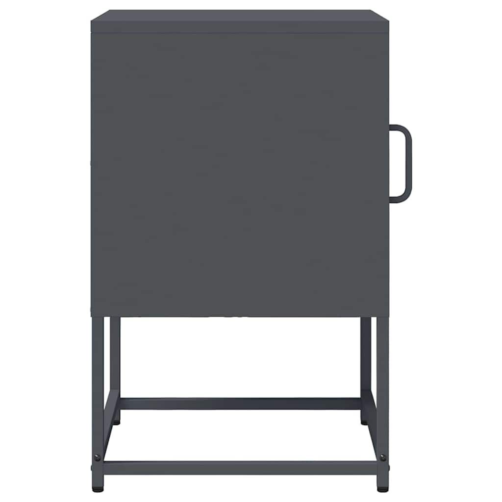 vidaXL Κομοδίνο Ανθρακί 36x39x60,5 cm από χάλυβα ψυχρής έλασης