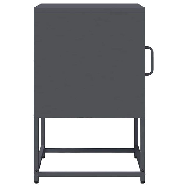 vidaXL Κομοδίνο Ανθρακί 36x39x60,5 cm από χάλυβα ψυχρής έλασης