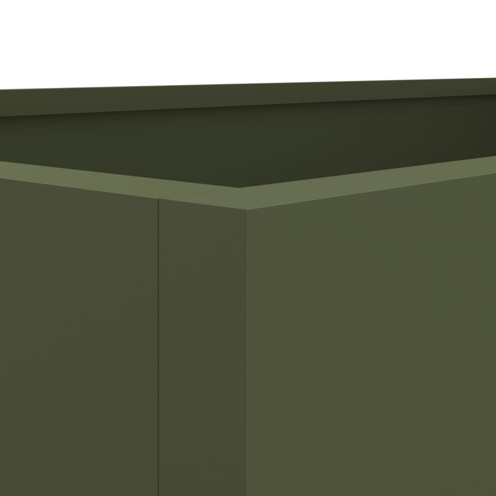 vidaXL Ζαρντινιέρα Λαδί 62x30x29 εκ. από Χάλυβα