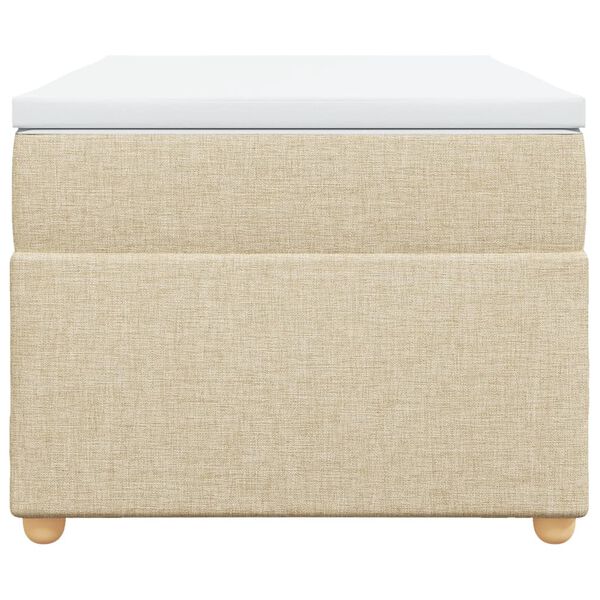 vidaXL Κρεβάτι Boxspring με Στρώμα Κρεμ 80 x 200 εκ. Υφασμάτινο