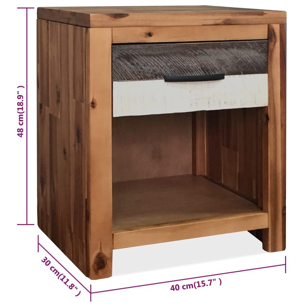 vidaXL Κομοδίνo 40 x 30 x 48 εκ. από Μασίφ Ξύλο Ακακίας