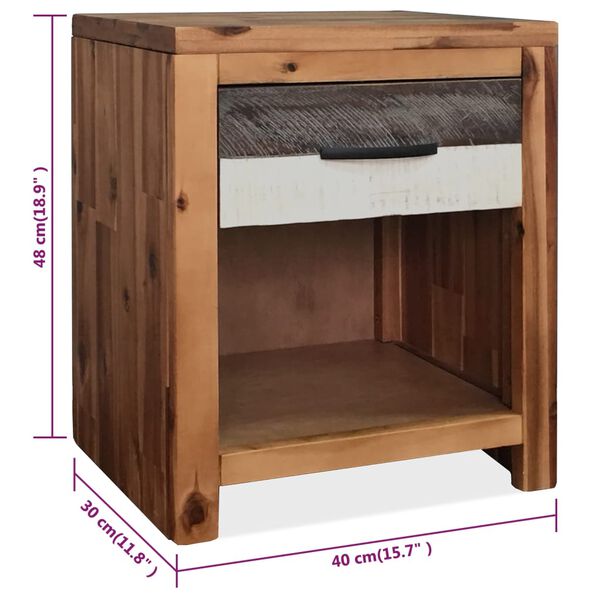 vidaXL Κομοδίνo 40 x 30 x 48 εκ. από Μασίφ Ξύλο Ακακίας