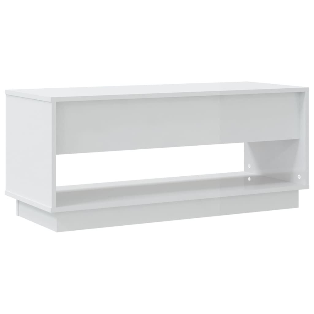 vidaXL Έπιπλο Τηλεόρασης Γυαλ. Λευκό 102x41x44 εκ. Επεξεργασμένο Ξύλο