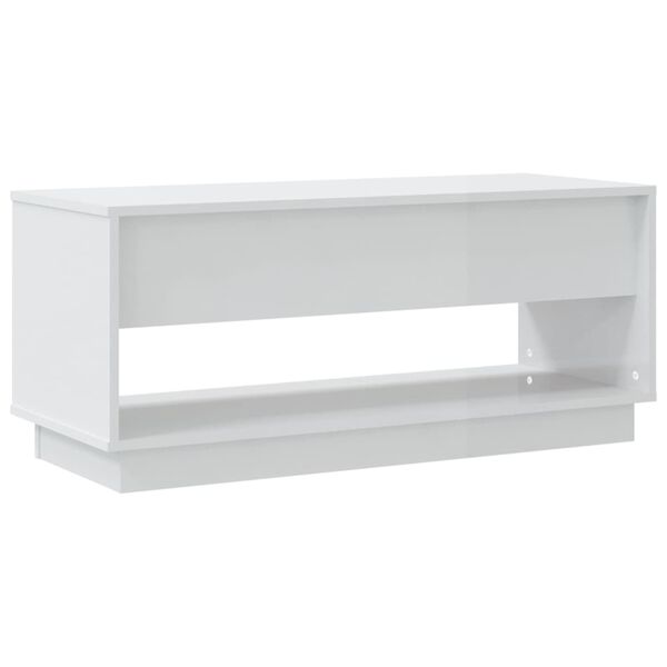 vidaXL Έπιπλο Τηλεόρασης Γυαλ. Λευκό 102x41x44 εκ. Επεξεργασμένο Ξύλο