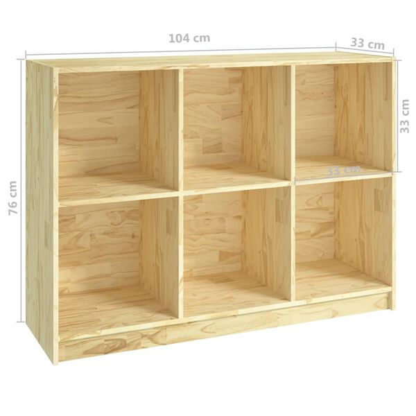 vidaXL Βιβλιοθήκη 104 x 33 x76 εκ. από Μασίφ Ξύλο Πεύκου