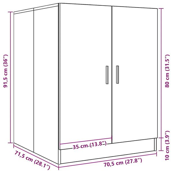 vidaXL Ντουλάπι Πλυντηρίου Sonoma Δρυς 70,5 x 71,5 x 91,5 εκ.