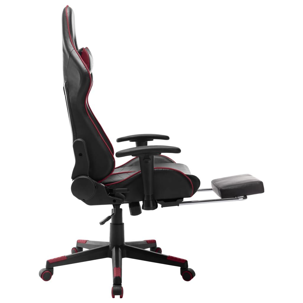 vidaXL Καρέκλα Gaming με Υποπόδιο Μαύρο / Μπορντό από Συνθετικό Δέρμα