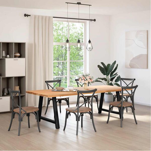 vidaXL Πόδια Τραπεζαρίας Σχήματος Α 2 τεμ. Μαύρο 100x(72-73) εκ. Ατσάλι