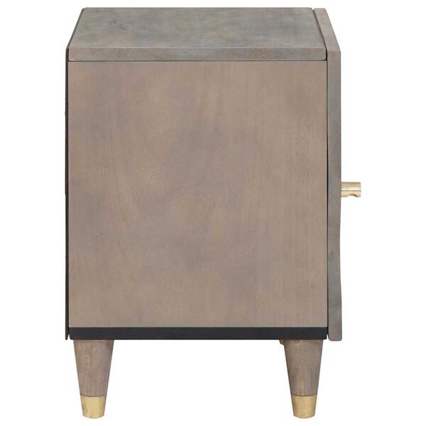 vidaXL Κομοδίνο Γκρι 40 x 33 x 46 εκ. Μασίφ ξύλο μάνγκο