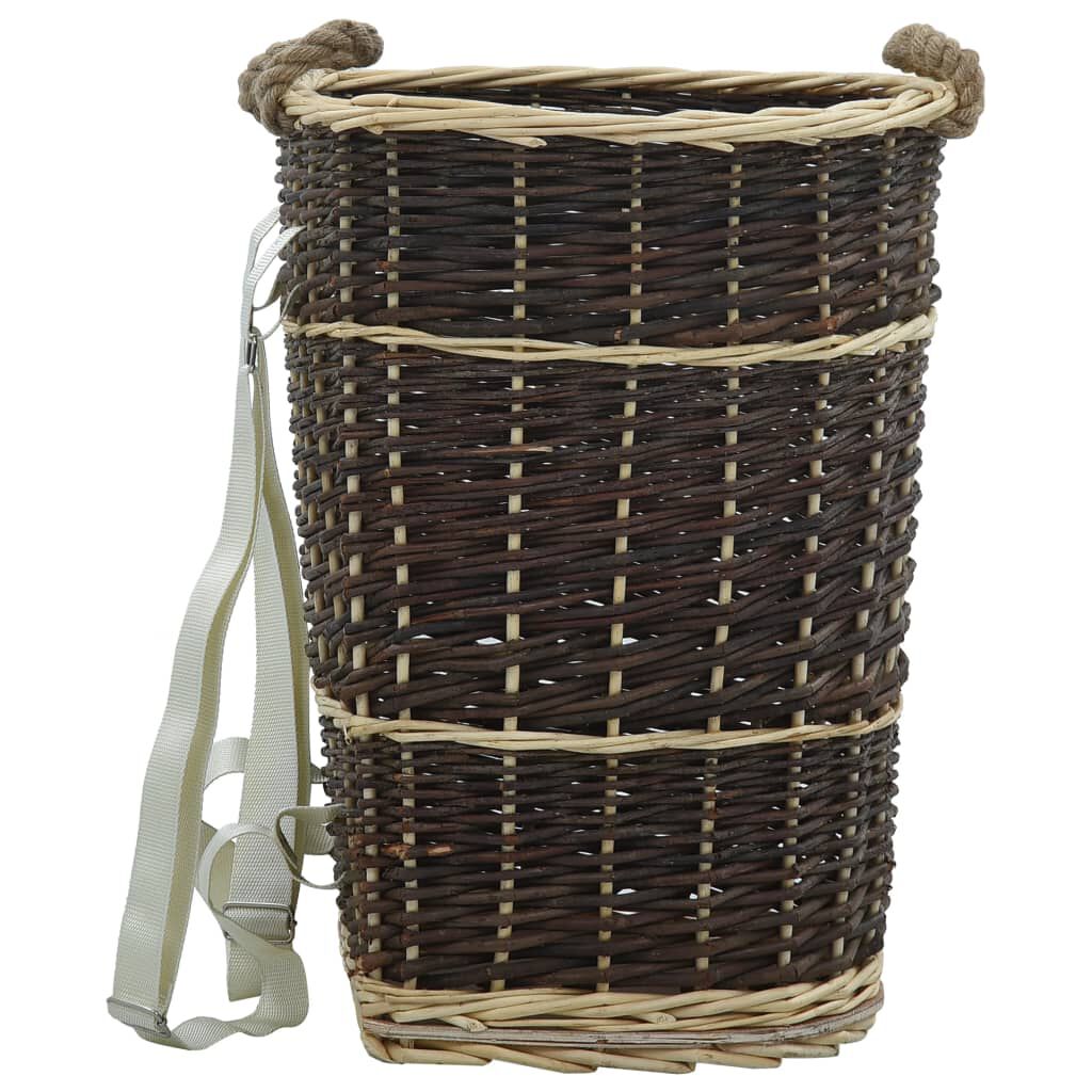 vidaXL Καλάθι Πλάτης για Μεταφορά Ξύλων 44,5x37x50 εκ. από Φυσική Ιτιά