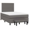 vidaXL Κρεβάτι Boxspring με Στρώμα Γκρι 120x200εκ. από Συνθετικό Δέρμα