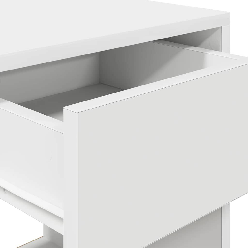 vidaXL Κομοδίνο με συρτάρι Λευκό 35x34x66,5 cm