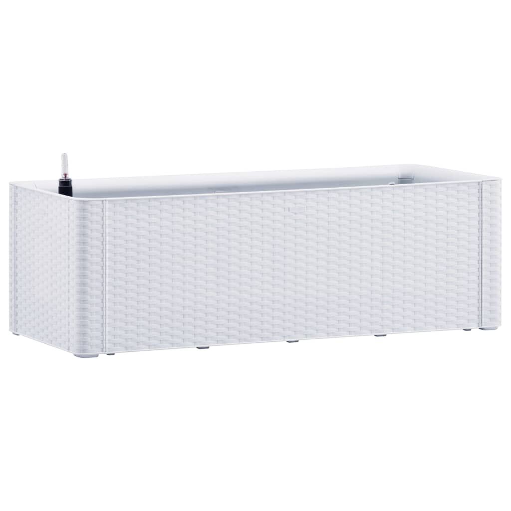 vidaXL Ζαρντινιέρα Κήπου Λευκή 100x43x33 εκ. με Αυτόματο Πότισμα
