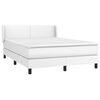vidaXL Κρεβάτι Boxspring με Στρώμα Λευκό 140x200εκ.από Συνθετικό Δέρμα