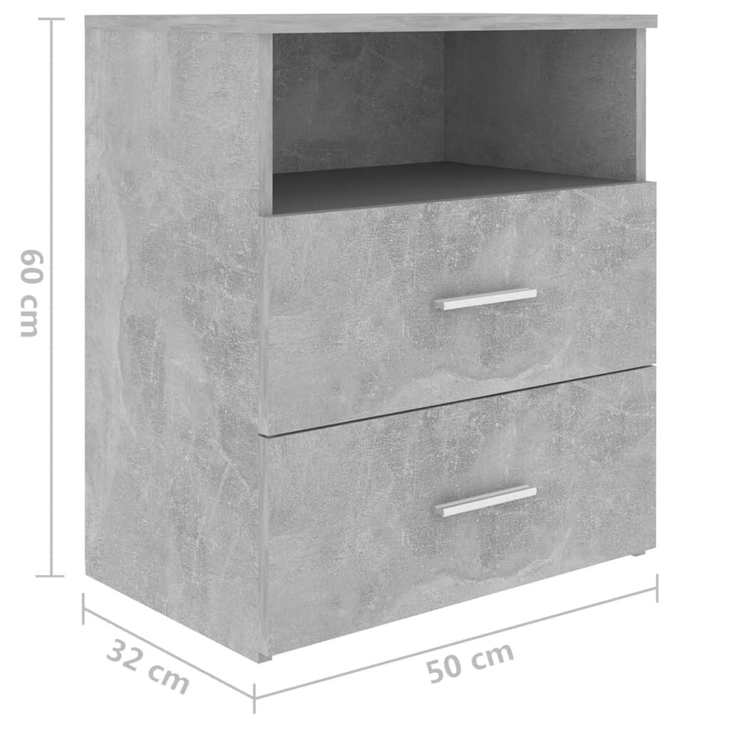 vidaXL Κομοδίνο Γκρι Σκυροδέματος 50 x 32 x 60 εκ.