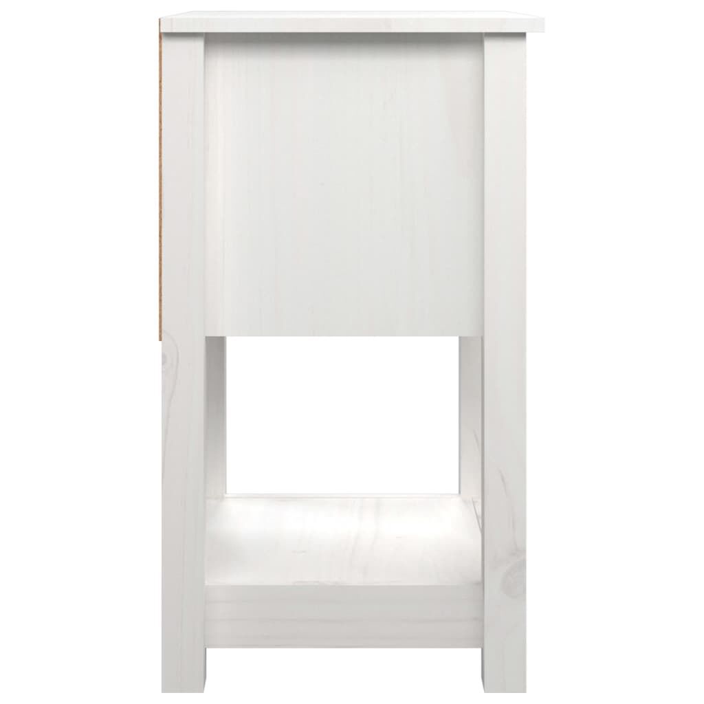 vidaXL Κομοδίνα 2 τεμ. Λευκό 40 x 35 x 61,5 εκ. από Μασίφ Ξύλο Πεύκου