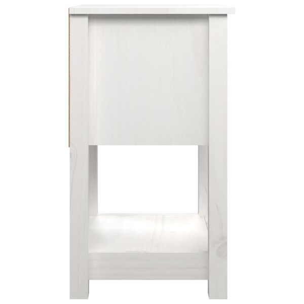 vidaXL Κομοδίνα 2 τεμ. Λευκό 40 x 35 x 61,5 εκ. από Μασίφ Ξύλο Πεύκου