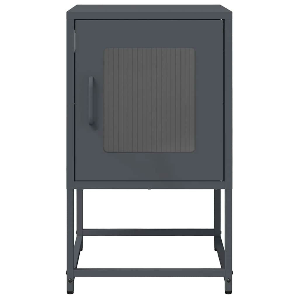 vidaXL Κομοδίνο Ανθρακί 36x39x60,5 cm από χάλυβα ψυχρής έλασης