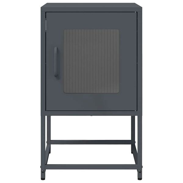 vidaXL Κομοδίνο Ανθρακί 36x39x60,5 cm από χάλυβα ψυχρής έλασης