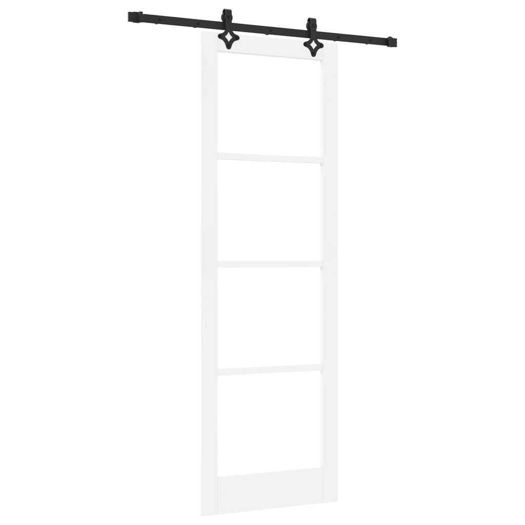 vidaXL Συρόμενη Πόρτα Λευκό 78 x 232 cm Ξύλο και μέταλλο
