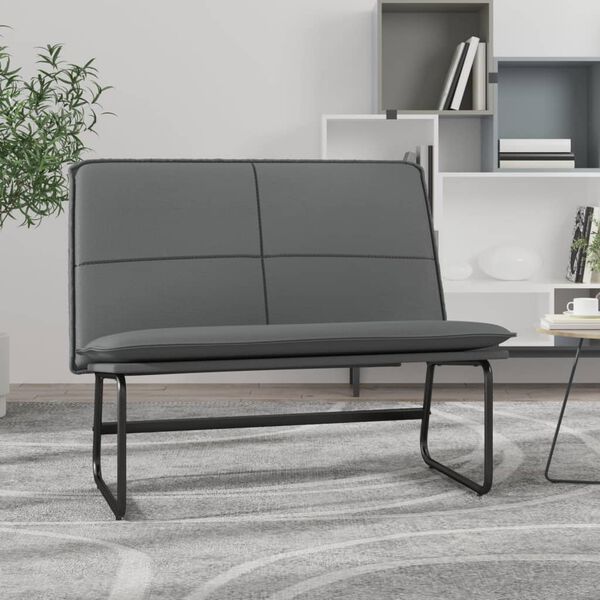vidaXL Πάγκος Γκρι 100 x 75 x 76 εκ. από Συνθετικό Δέρμα