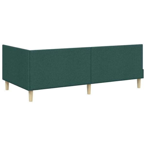 vidaXL Κρεβάτι Γωνίας Σκούρο πράσινο 80 x 200 cm Ύφασμα και Έργο ξύλου