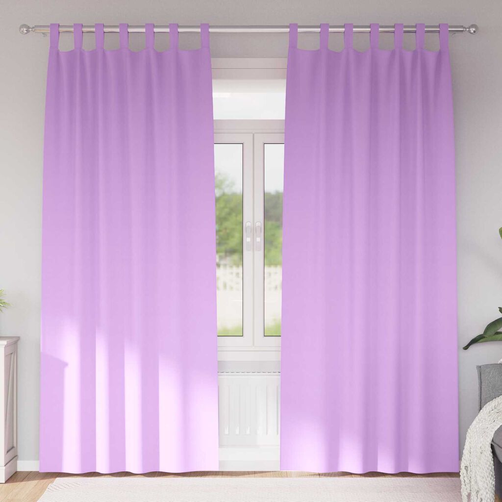 vidaXL Κουρτίνες με κουρτίνες 2 pcs Μοβ 245 x 140 εκ. Πολυεστέρας