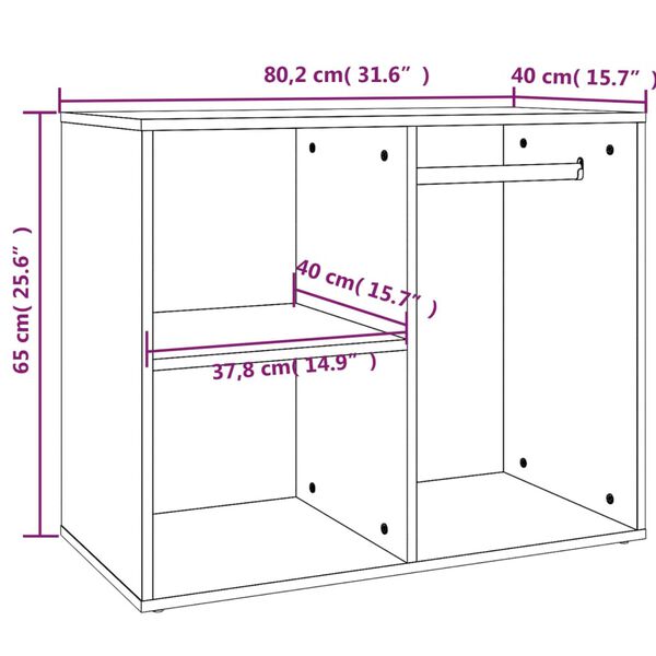 vidaXL Ντουλάπι Γυαλιστερό Sonoma Δρυς 80x40x65εκ.Επεξεργασμένο Ξύλο