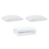 vidaXL Σετ Κουβέρτας με μαξιλάρι 3 pcs Λευκό 240 x 200 cm Μικροΐνες