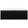 vidaXL Κρεβάτι Boxspring με Στρώμα Μαύρο 200x200 εκ. Υφασμάτινο