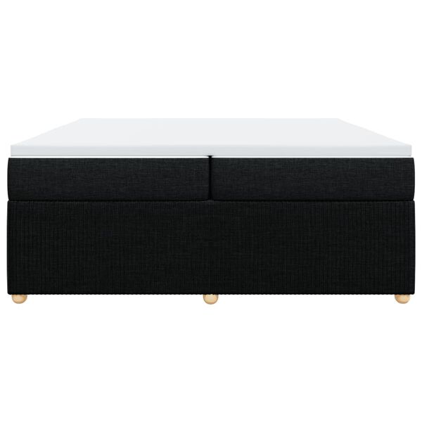 vidaXL Κρεβάτι Boxspring με Στρώμα Μαύρο 200x200 εκ. Υφασμάτινο