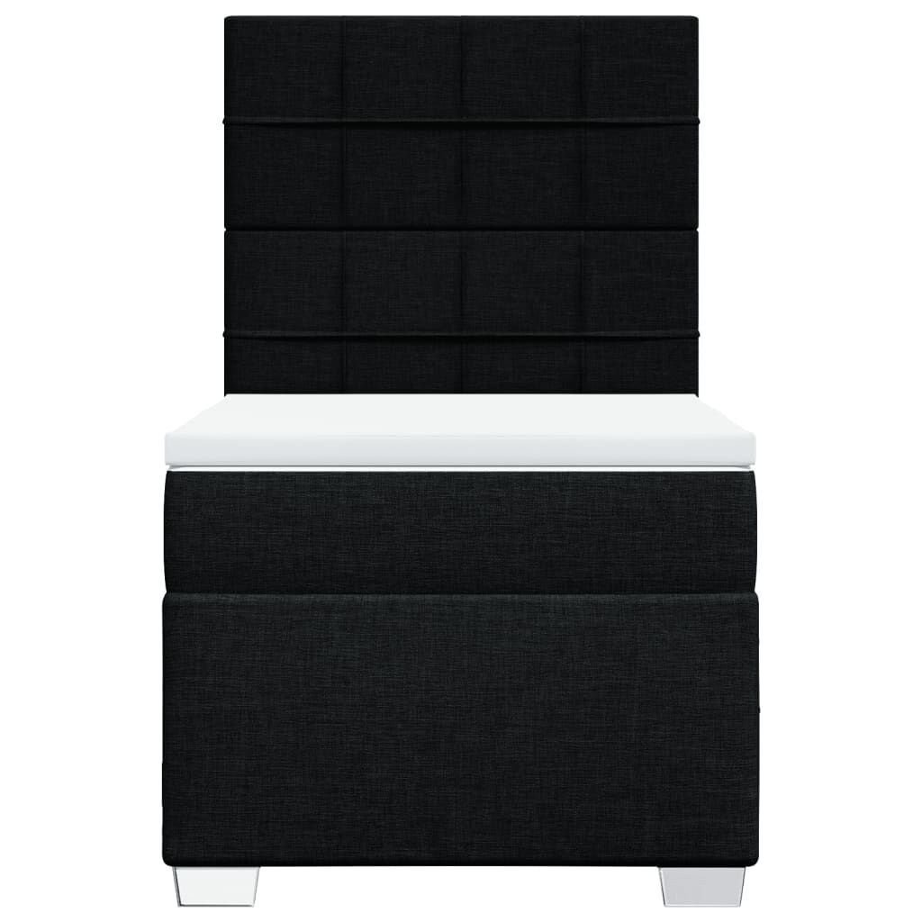 vidaXL Κρεβάτι Boxspring με Στρώμα Μαύρο 100 x 200 εκ. Υφασμάτινο