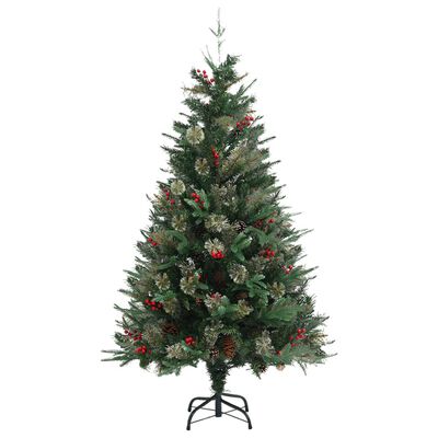 vidaXL Χριστουγεννιάτικο Δέντρο Πράσινο 150 εκ. με Κουκουνάρια PVC&PE