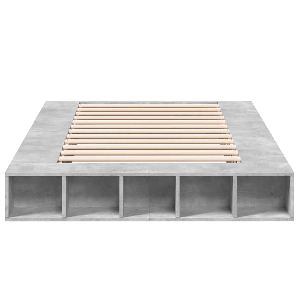 vidaXL Πλαίσιο Κρεβατιού Γκρι Σκυροδέματος 120x200 εκ. Επεξεργ. Ξύλο