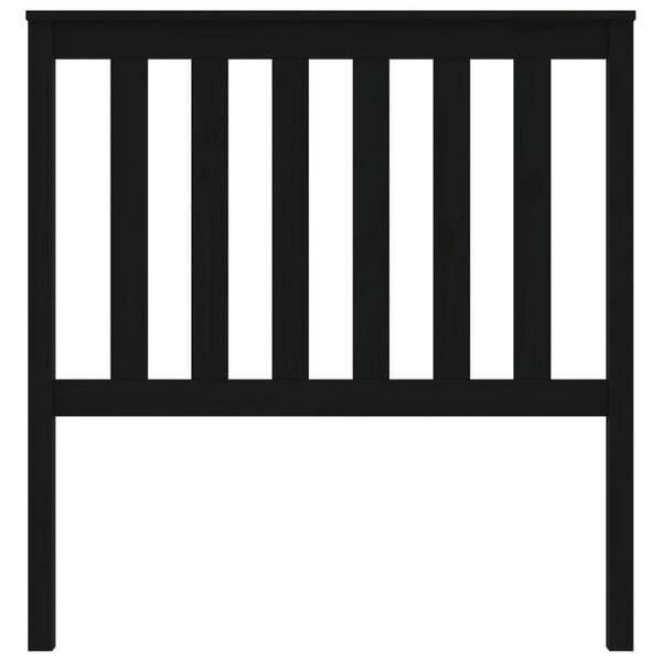 vidaXL Κεφαλάρι Κρεβατιού Μαύρο 96x6x101 εκ. από Μασίφ Ξύλο Πεύκου